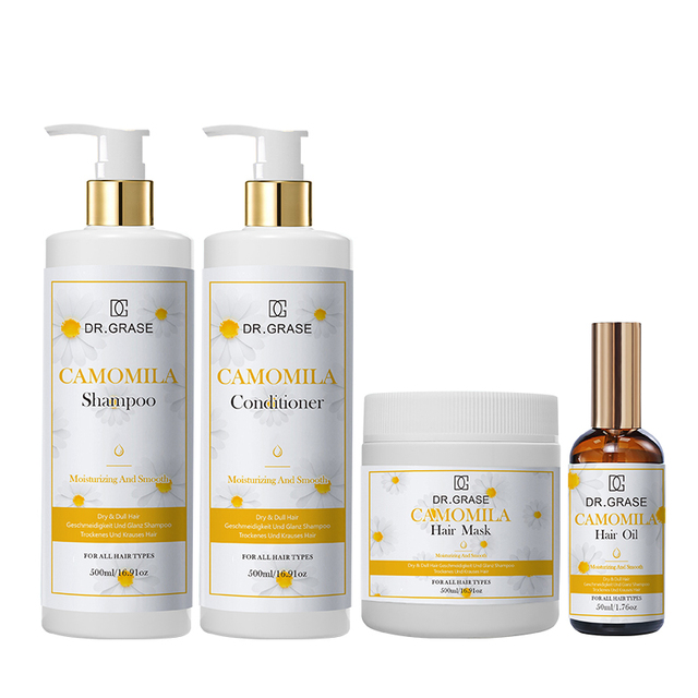 Private Label Sulfate Free Organic Dandruff Keratin Anti Hair Herbal Chamomile Growth Shampoo and Conditioner Set