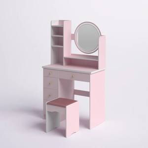 Bon marché <span class=keywords><strong>Prix</strong></span> Portable Populaire En <span class=keywords><strong>Bois</strong></span> Simple <span class=keywords><strong>Commode</strong></span> Miroir <span class=keywords><strong>Rose</strong></span> Vanité Ensemble Contreplaqué Moderne Coiffeuse Avec Tiroir - Product Image 5