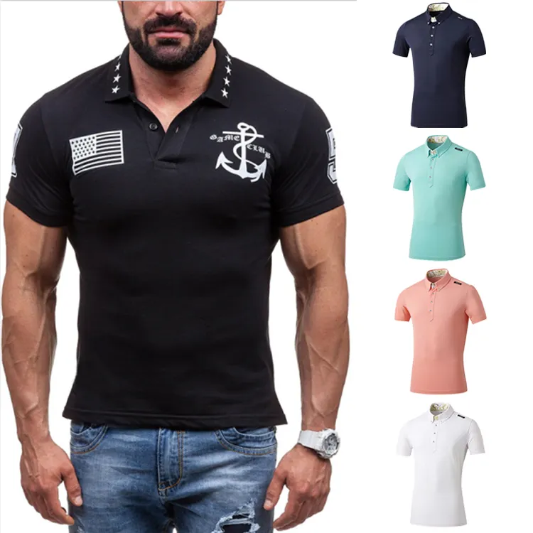 Oem Custom Logo Trống In Ngắn Tay Áo 100% Cotton Durable Khuyến Mại Polo Áo Sơ Mi Quần Áo Cho Nam Giới