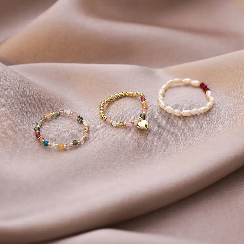 Cincin mutiara air tawar alami kecil untuk wanita, perhiasan cincin pasangan mutiara barok ungu putih modis untuk pesta pernikahan