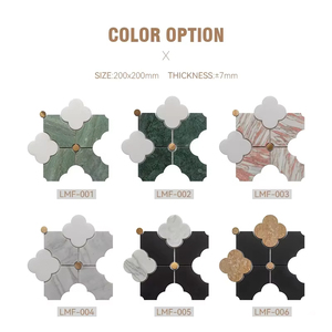 Mosaik Batu Alam Rosano Novgia Marmer Kristal Putih Kuningan Berlapis Marmer Desain Ubin Mosaik Waterjet untuk Dinding dan Lantai - Product Image 6