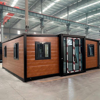 Maison conteneur modulaire de luxe extensible 20 pieds en acier pliable, 2 chambres avec salle de bain, haute qualité pour l'extérieur