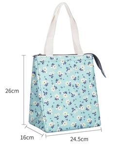 Oxford Cloth Printed Insulated Zipper Closure Water Resistant 2 Persons Large Capacity Portable Lunch Bag for Women - Product Image 5