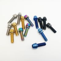 Vis à tête hexagonale Allen en titane M5x16mm M5x18mm M5x20mm Vis coniques pour vélo avec rondelle Accessoire de vélo