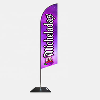 Bannière de vol extérieure plume double sied drapeau pôle de drapeau de plage