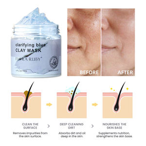 Masque de soin du visage bio 100% naturel, marque privée OEM ODM, masque clarifiant à l'argile bleue - Product Image 2