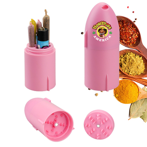 HoneyPuff Manual Spice <b>Grinder</b> Pink 4-Piece Plastic HP020 Durable Efficient Grinding With Storage Case - Product Image 6