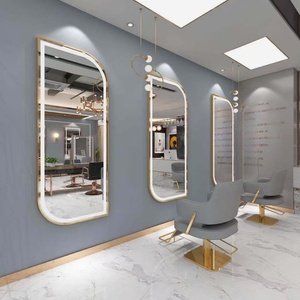Espejo de Planchado Multifuncional de Lujo Moderno, Espejo de Pared de Metal para Peluquería, Espejo de Pie para Salón de Belleza con Luz Interna para Hoteles - Product Image 5