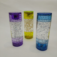 Tube sensoriel en acrylique à paillettes flottantes, remplissage personnalisé de sequins, ornement de bureau apaisant pour la réduction du stress