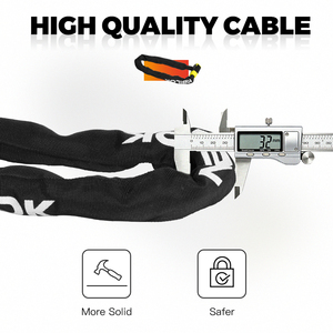 Candado de Cadena de Acero Endurecido de 10 mm, Grado de Seguridad ART 3 Estrellas, Jinta, Máxima Seguridad Antirrobo <span class=keywords><strong>para</strong></span> Motocicleta, Bicicleta Eléctrica, Scooter - Product Image 4