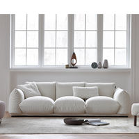 Ensemble de salon populaire Meubles design moderne personnalisé élégant blanc Boucle canapé doux canapés 3 places pour salon ensemble de canapés
