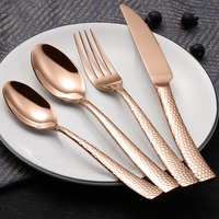 Ensemble de couverts de luxe Lehao en acier inoxydable doré épais, design royal brillant pour la maison, l'hôtel, les mariages - Coffret cadeau de couverts