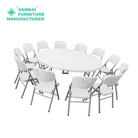 Table pliante en plastique de HDPE moderne SK-ZDZ-G002 de 6ft avec les jambes en acier Poudre-enduites pour l'hôtel