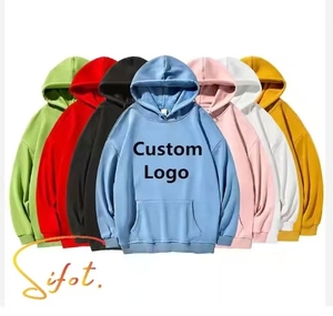 Sifot Sudadera con capucha de algodón personalizada desgastada 3D impreso de gran tamaño lavado ácido cuadrado recortado con capucha tamaño Xl con diamantes de imitación - Product Image 1