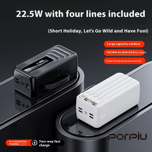PORPIU vente en gros grande capacité 50000mah batterie externe PD22.5W charge Super rapide alimentation Mobile type-c affichage LED pour Apple - Product Image 2