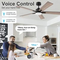 Ventilateur de plafond LED de luxe moderne, construction métallique, moteur DC 220V, télécommande, 5 pales, 6 vitesses, 5 niveaux de luminosité