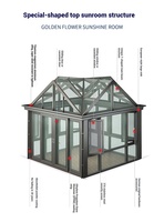Véranda extérieure isolée en verre trempé double de style moderne pour villa résidentielle et hôtel