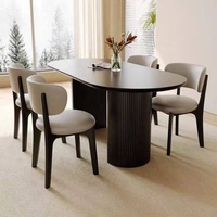 Chaise de salle à manger rembourrée moderne, chaise de salle à manger nordique en bouclette, chaise de restaurant en bois massif, mobilier de salle à manger contemporain de luxe