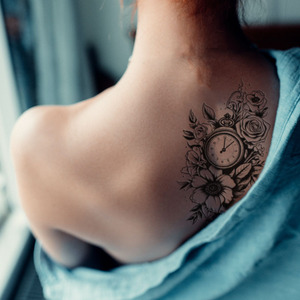 WB 5 fogli/borsa Semi-permanente bellezza donne <span class=keywords><strong>farfalle</strong></span> <span class=keywords><strong>fiori</strong></span> Sexy realistico impermeabile Stencil Stencil - Product Image 2