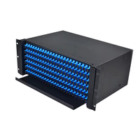 Panel Patch serat optik 96F 144F kotak Terminal optik pemandu geser Panel tempel 288 inti rak laci tarik keluar