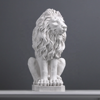 Statues de lions en marbre de grande taille, blanches, pour l'extérieur, à vendre