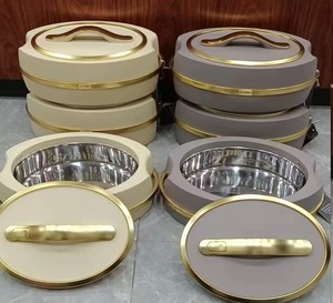 Ensemble de 3 chauffe-plats isothermes robustes en acier inoxydable (2L, 2,5L, 3L) avec base antidérapante pour <span class=keywords><strong>cuisine</strong></span> domestique - Product Image 5