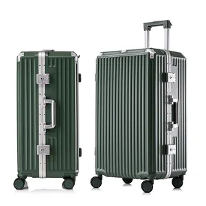 Wholesale 20 24 26 28 Inch Multifunctional Suitcase Large Capacity USB Charging Port Aluminum Frame Models Password Box