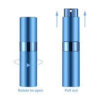 Échantillon gratuit Flacon de parfum en aluminium torsadé réutilisable portable de 8 ml 10 ml Atomiseur Taille de voyage Rechargeable Noir Échantillon gratuit Voyage