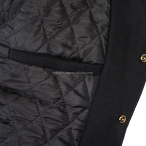 MSWVJ01 Maruf Plain Men Custom Eco-Friendly Breathable 100% Wool Winter Baseball Letterman Varsity Jacket - Product Image 4