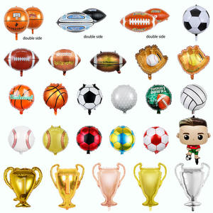 Pour la <span class=keywords><strong>coupe</strong></span> <span class=keywords><strong>du</strong></span> <span class=keywords><strong>monde</strong></span> de <span class=keywords><strong>rugby</strong></span> et de football <span class=keywords><strong>ballon</strong></span> en aluminium fête d'anniversaire pour enfants thème sportif décoration article unique - Product Image 2