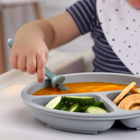 Ensemble de bols et assiettes d'alimentation en silicone de qualité alimentaire pour bébé, vaisselle de salle à manger pour enfants sans BPA pour boire et se nourrir