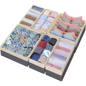 속옷 다용도 수납 정리함 접이식 패브릭 보관함 옷장 서랍 분리 수납 큐브 박스 - Product Image 1