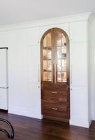 Meuble de cuisine en bois massif avec finition mélamine, style minimaliste personnalisé, installation facile, pour maison résidentielle