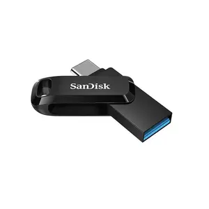 Sandisk เพนไดรฟ์สีดำ32Gb 64Gb Usb3.1 Gb,หน่วยความจำ U Disk แบบ Dual Drive 128 Type-C ดิสก์ U ความเร็วสูง