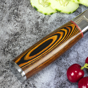 Cuchillo de Chef de Damasco con diseño láser, utensilio de cocina con mango de madera Pakka, 8,4 pulgadas - Product Image 5