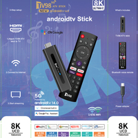 Allwinner H313 TV98 ATV Stick 4K Ultra HD Smart Fire TV Stick 4K Support Quad Core 5G Télécommande vocale 2 Go 16 Go de stockage