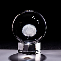 Vente en gros de boules de cristal en verre de cristal gravées au laser 3D personnalisées de haute qualité K9 de 8 cm, cadeaux d'affaires