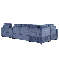 Canapé-lit convertible moderne extra large, sectionnel, avec lit gigogne réversible et porte-gobelets, pour salon et hôtel