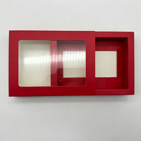 Boîte en papier pliable avec logo personnalisé, tiroir coulissant, fenêtre transparente en PVC, portable, écologique, recyclable, pour bougies, cadeaux, artisanat
