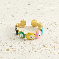 Bague ouverte bohème colorée plaquée or émaillée réglable pour femme, bijou tendance pour fête, idée cadeau