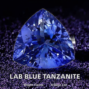 Grandes Gemas Naturales de Tanzanita Azul Creada en Laboratorio, Corte Trillón, Piedra Suelta, Claridad AAA+, Fuego Brillante, Violeta, Certificada por Terceros - Product Image 2