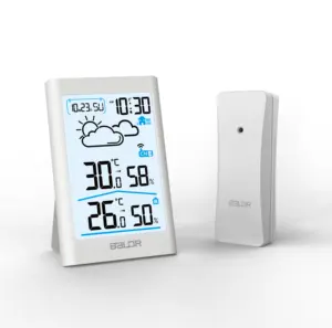 Weerstation Met Led Scherm Indoor Outdoor Thermometer Hygrometer Weersverwachting Temperatuur Vochtigheid Monitor