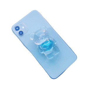 Customized Color Transparent Mobile Holder 3D Resin Bear With Heart Phone Grip Eject Phone <strong>Socket</strong> for Phone Accessories - Product Image 1
