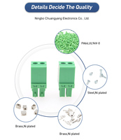 Conector PCB de Latón PA66 con Paso de 3.81MM, 300V 8A, Bloque de Terminales Hembra Verde Enchufable - Temperatura de Operación de -30 a 105°C