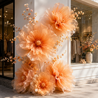 Grandes fleurs artificielles en organza personnalisées, pivoines géantes pour la décoration de mariage, la présentation en vitrine, la décoration d'événements