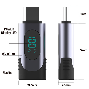 <span class=keywords><strong>USB</strong></span> C Nam Để Loại C Nữ <span class=keywords><strong>Adapter</strong></span> Max 100W Siêu Nhanh Sạc Thông Minh Hiển Thị <span class=keywords><strong>Adapter</strong></span> - Product Image 6