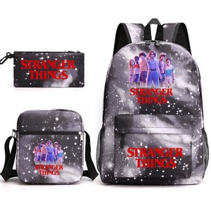 Zaino a 3 pezzi Hot Stranger <span class=keywords><strong>Things</strong></span> con stampa a cartoni animati, borsa a tracolla in tela e borsa per il tempo libero per studenti - Product Image 4