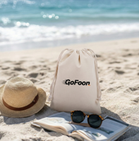 Pochette à cordon en coton durable et réutilisable avec logo personnalisé, vente en gros d'usine, idéale pour les cadeaux de mariage