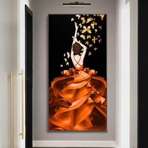 Decoración de Pared Personalizada al por Mayor, Arte Mural de Niña, Pintura en Porcelana de Cristal, Decoración de Pared LED para Sala de Estar - Product Image 4