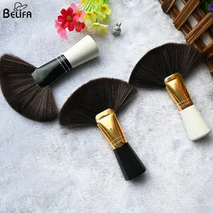 Affordable Price Hairdressing Hair Cutting Dust Sweeping Cleaning Brush Wood Fiber Soft Sector Neck Face Duster Brush